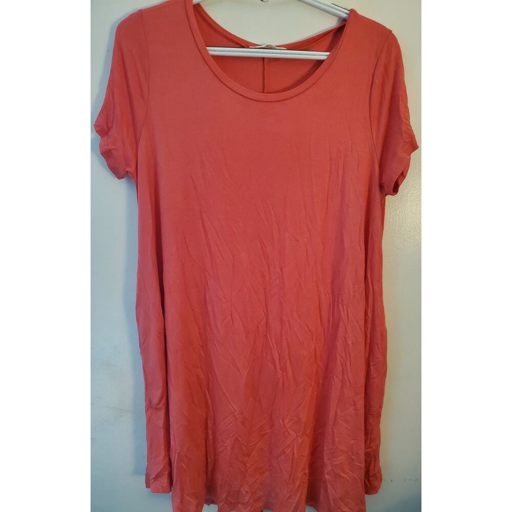 UMGEE UGE Womens Scoop Neck Short Sleeve Knit Dress - Strawberry, Large EUC